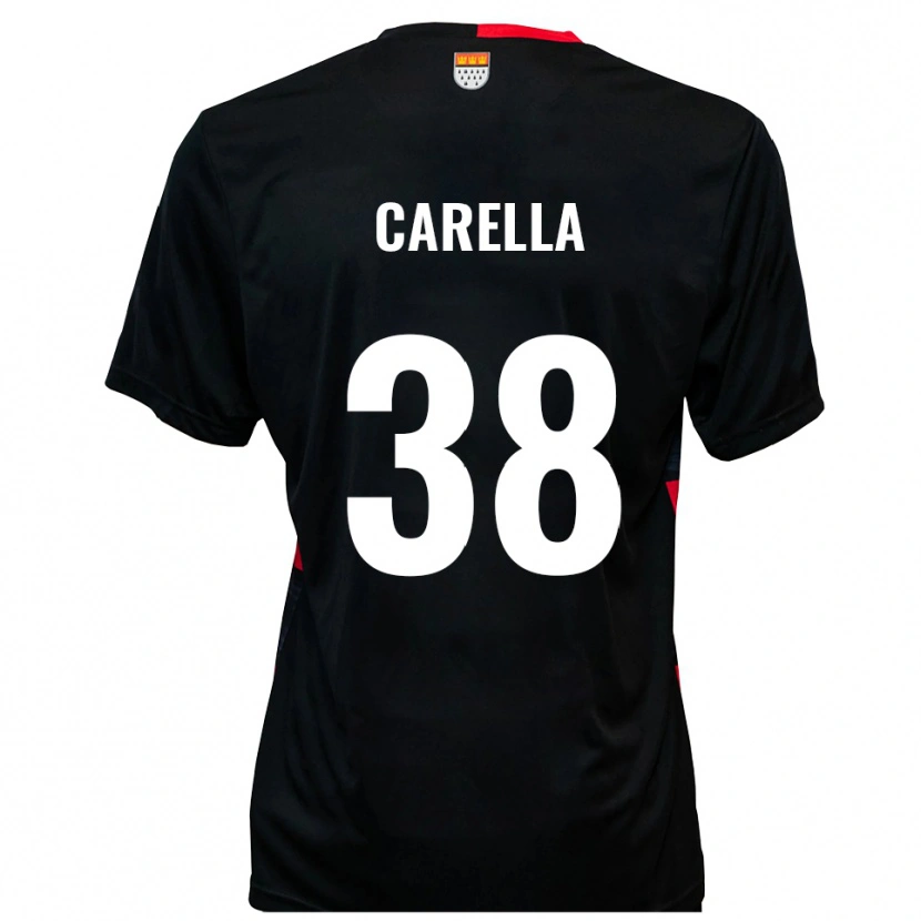 Danxen Hombre Camiseta Samuele Carella #38 Negro Rojo 1ª Equipación 2025/26 La Camisa México