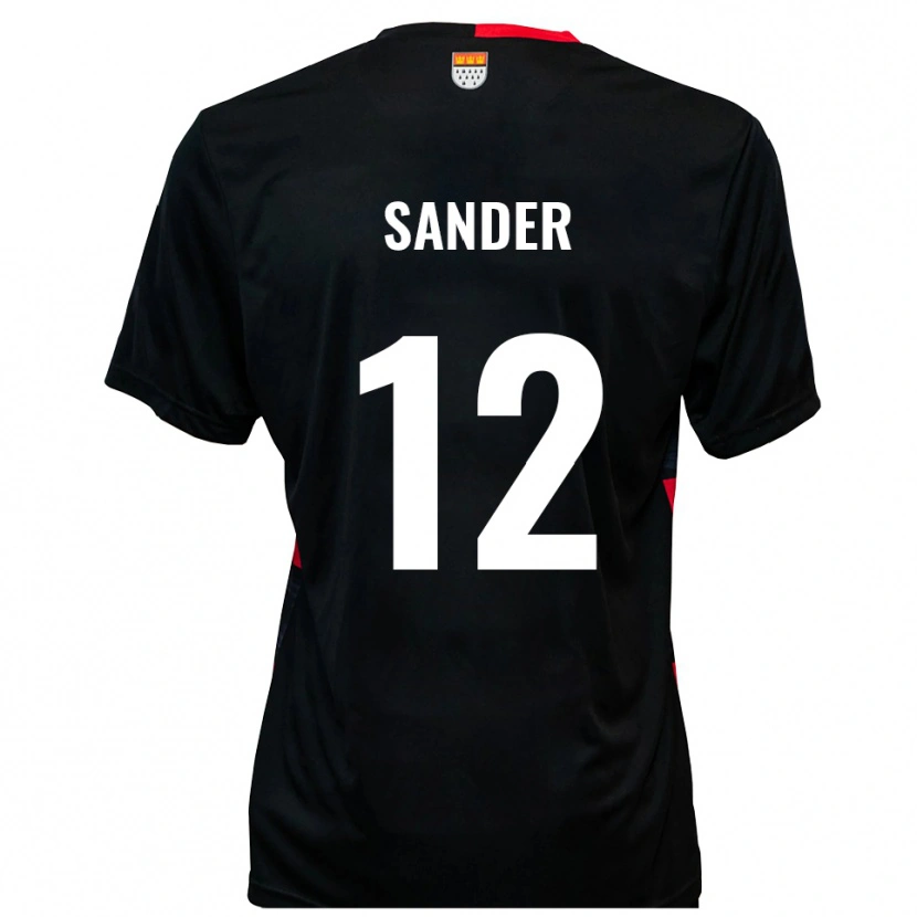 Danxen Hombre Camiseta Anton Sander #12 Negro Rojo 1ª Equipación 2025/26 La Camisa México