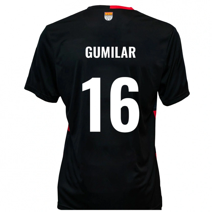 Danxen Hombre Camiseta Jonas Gumilar #16 Negro Rojo 1ª Equipación 2025/26 La Camisa México