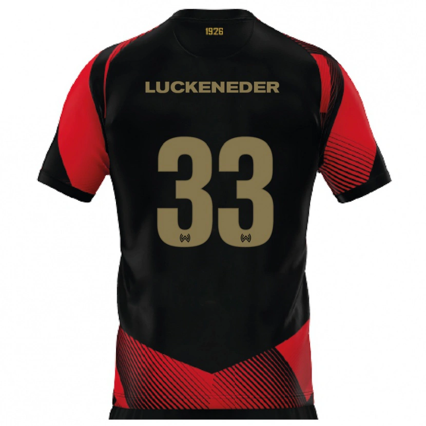 Danxen Hombre Camiseta Felix Luckeneder #33 Negro Rojo 1ª Equipación 2025/26 La Camisa México