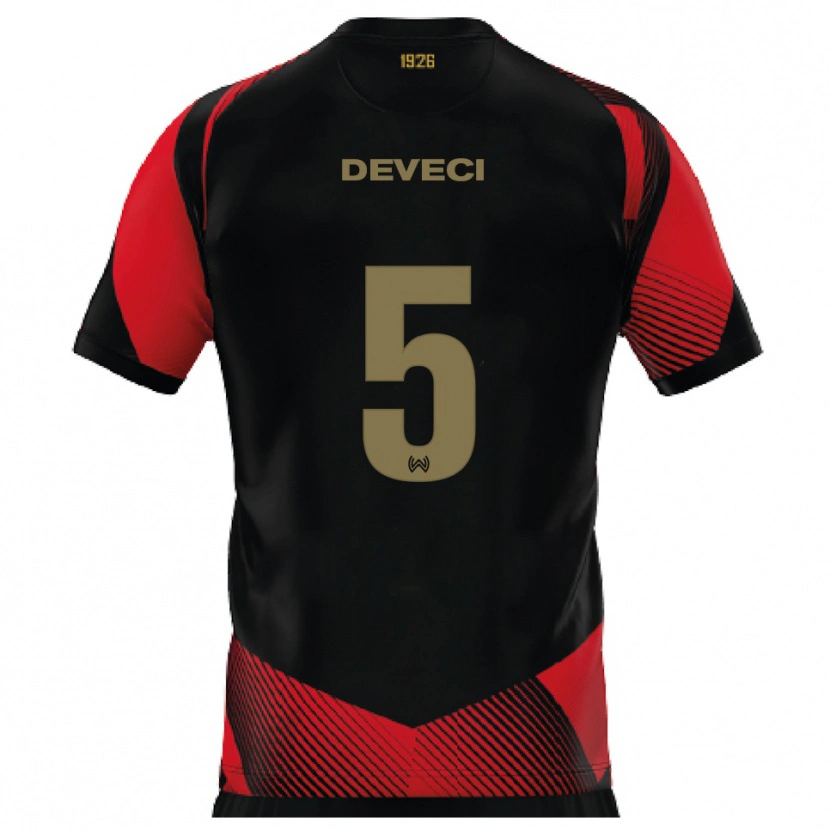 Danxen Hombre Camiseta Hüseyin Deveci #5 Negro Rojo 1ª Equipación 2025/26 La Camisa México