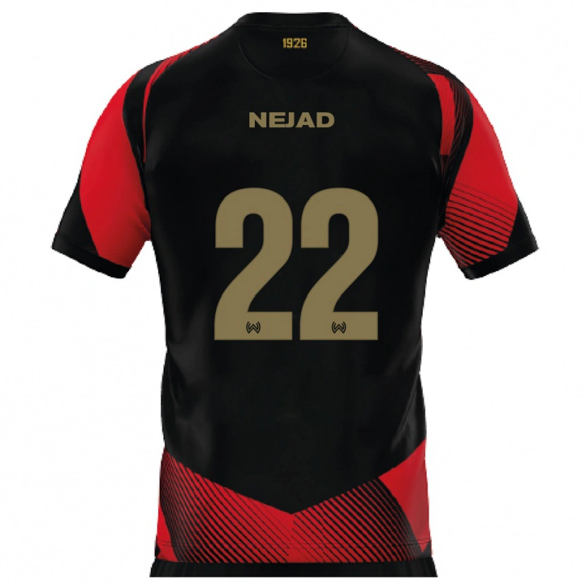 Danxen Hombre Camiseta Milad Nejad #22 Negro Rojo 1ª Equipación 2025/26 La Camisa México