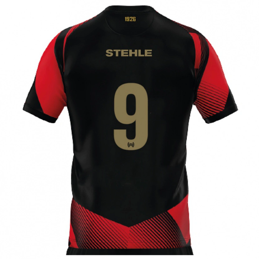 Danxen Hombre Camiseta Simon Stehle #9 Negro Rojo 1ª Equipación 2025/26 La Camisa México