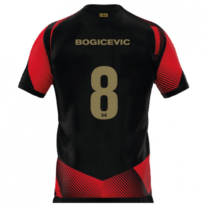 Danxen Hombre Camiseta Donny Bogicevic #8 Negro Rojo 1ª Equipación 2025/26 La Camisa México