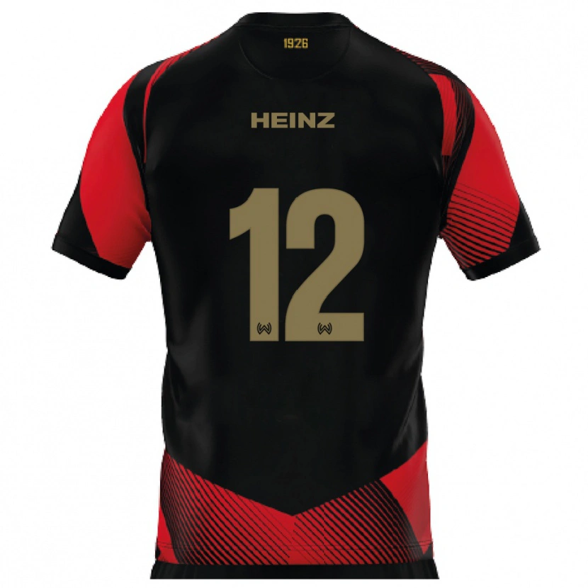 Danxen Hombre Camiseta Lewin Heinz #12 Negro Rojo 1ª Equipación 2025/26 La Camisa México