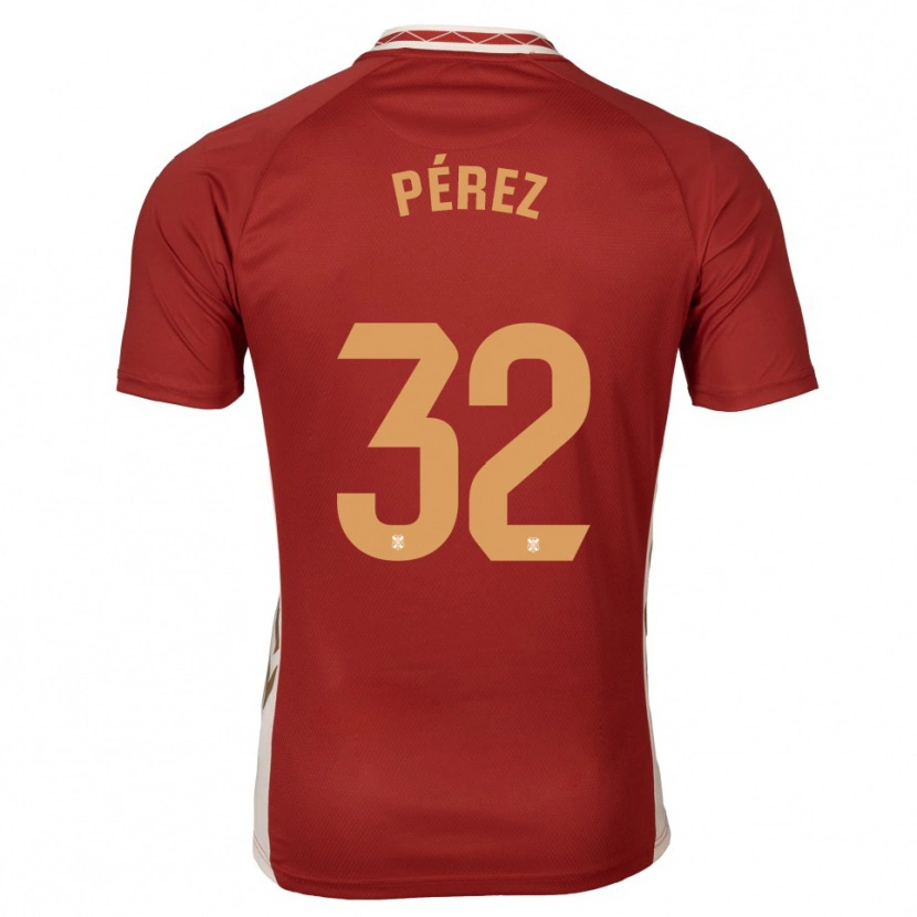 Danxen Hombre Camiseta Joel Pérez #32 Borgoña Dorado 2ª Equipación 2025/26 La Camisa México