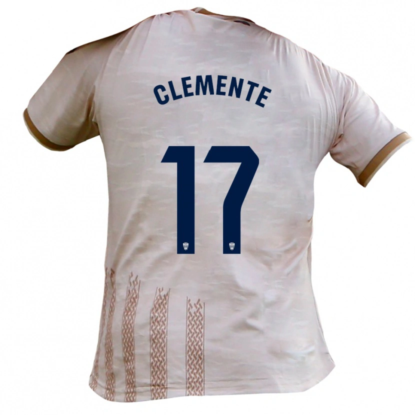 Danxen Hombre Camiseta Jesús Clemente #17 Blanquecino Marrón 2ª Equipación 2025/26 La Camisa México