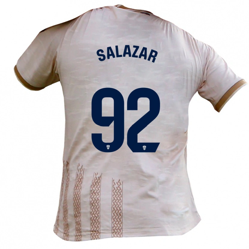 Danxen Hombre Camiseta Israel Salazar #92 Blanquecino Marrón 2ª Equipación 2025/26 La Camisa México