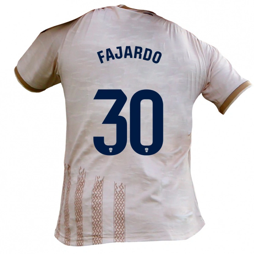 Danxen Hombre Camiseta José Fajardo #30 Blanquecino Marrón 2ª Equipación 2025/26 La Camisa México
