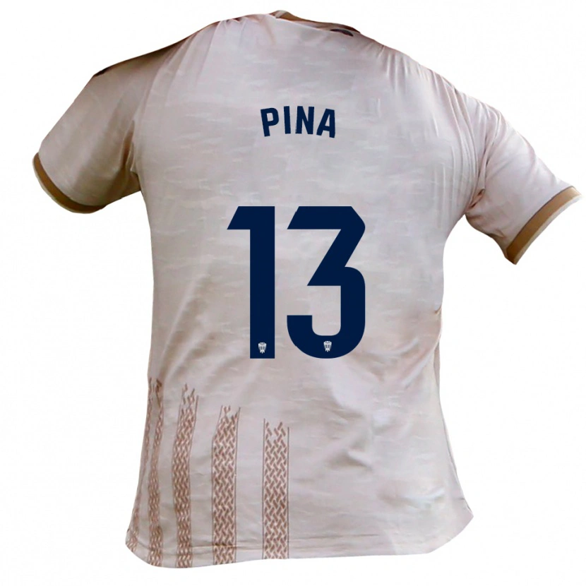 Danxen Hombre Camiseta Antonio Pina #13 Blanquecino Marrón 2ª Equipación 2025/26 La Camisa México