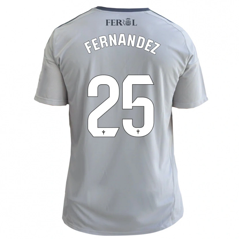 Danxen Hombre Camiseta César Fernández #25 Gris Plata 2ª Equipación 2025/26 La Camisa México