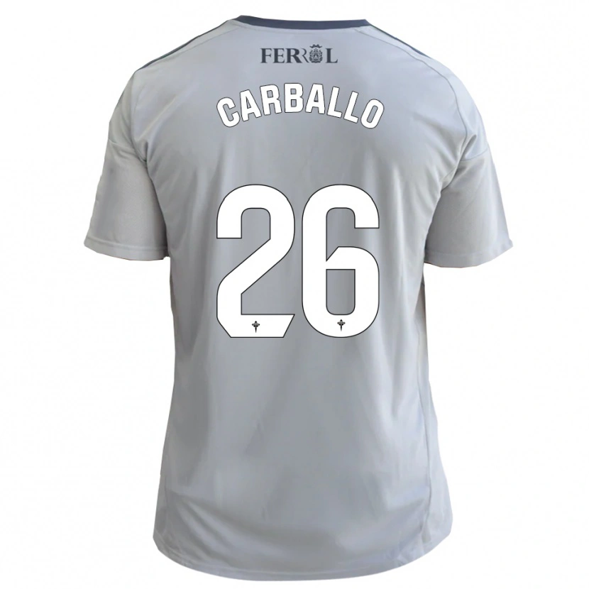Danxen Hombre Camiseta David Carballo #26 Gris Plata 2ª Equipación 2025/26 La Camisa México