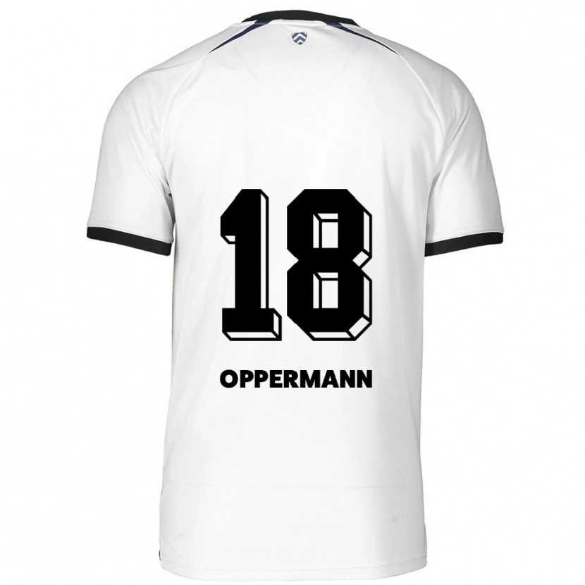 Danxen Hombre Camiseta Leo Oppermann #18 Blanco Negro 2ª Equipación 2025/26 La Camisa México