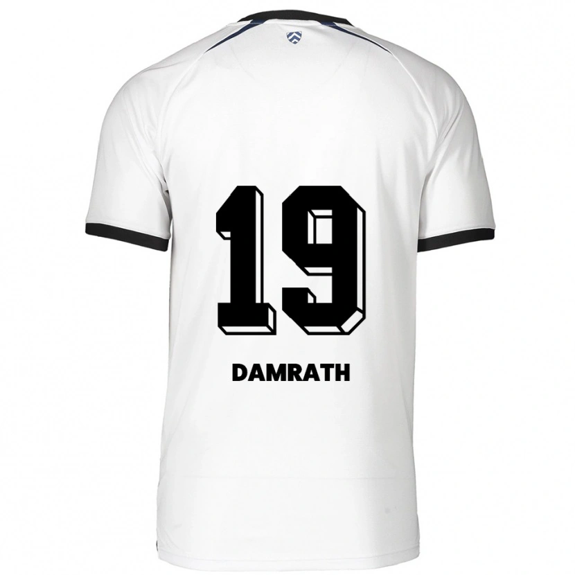 Danxen Hombre Camiseta Tom Damrath #19 Blanco Negro 2ª Equipación 2025/26 La Camisa México