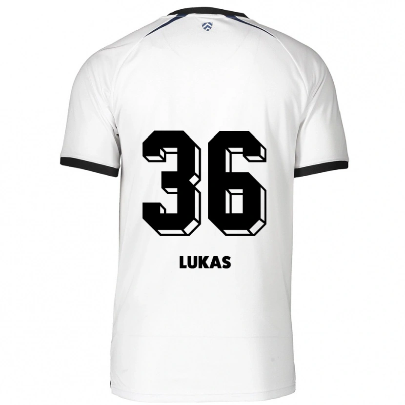Danxen Hombre Camiseta Justin Lukas #36 Blanco Negro 2ª Equipación 2025/26 La Camisa México