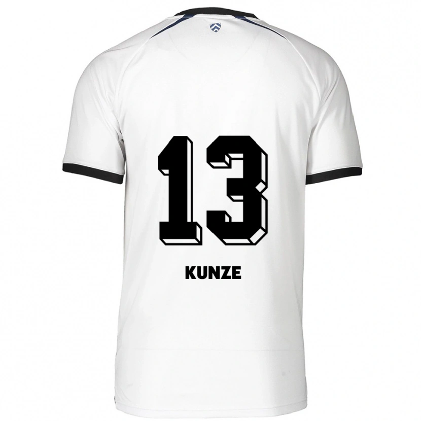 Danxen Hombre Camiseta Lukas Kunze #13 Blanco Negro 2ª Equipación 2025/26 La Camisa México