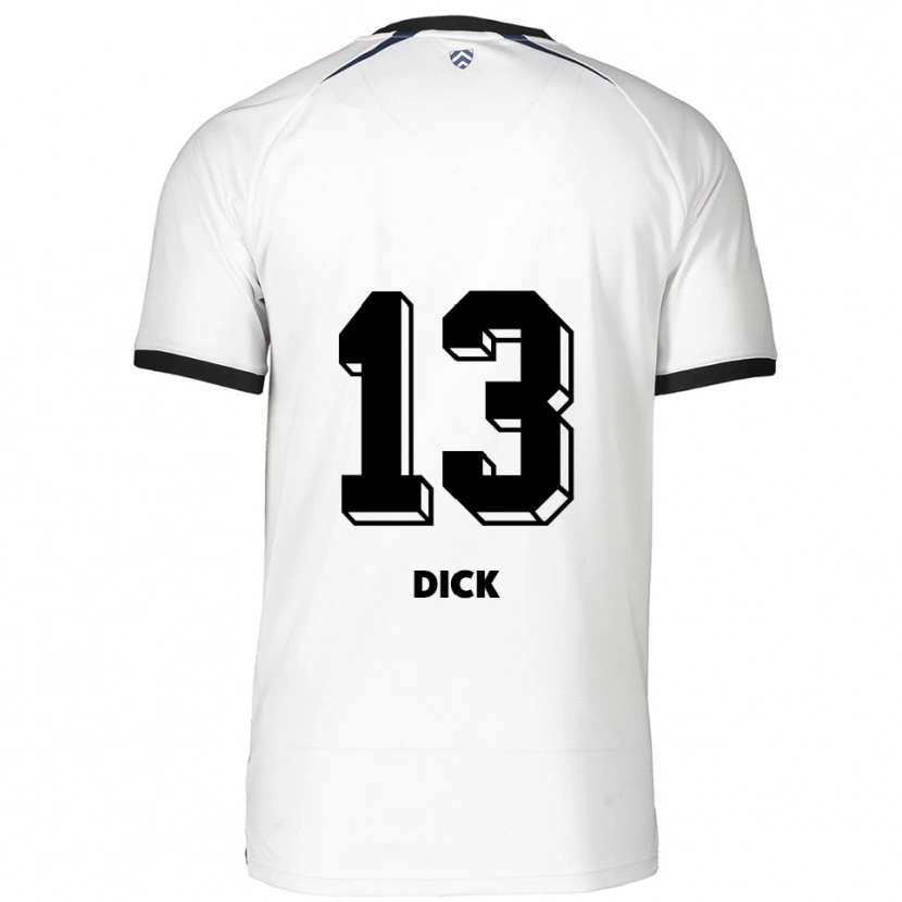 Danxen Hombre Camiseta Lukas Dick #13 Blanco Negro 2ª Equipación 2025/26 La Camisa México