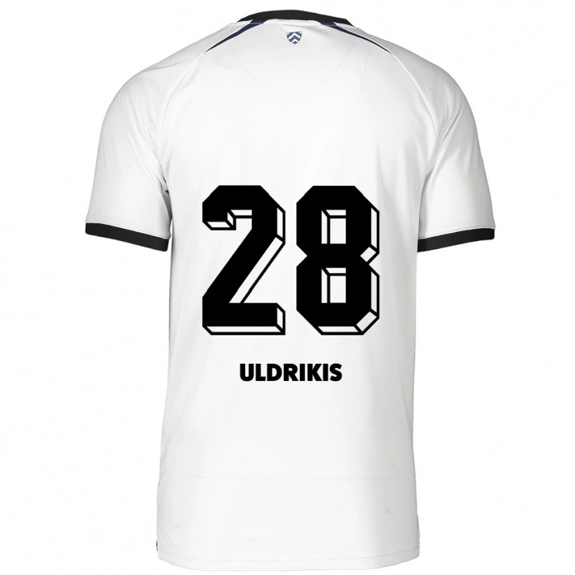 Danxen Hombre Camiseta Roberts Uldrikis #28 Blanco Negro 2ª Equipación 2025/26 La Camisa México