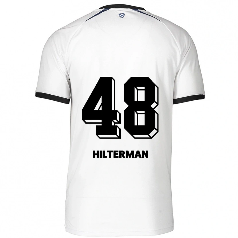 Danxen Hombre Camiseta Jeredy Hilterman #48 Blanco Negro 2ª Equipación 2025/26 La Camisa México