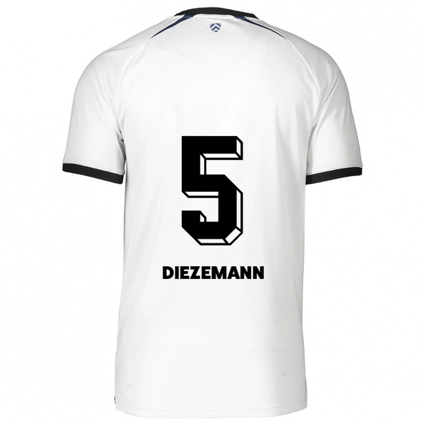Danxen Hombre Camiseta Yoost Diezemann #5 Blanco Negro 2ª Equipación 2025/26 La Camisa México