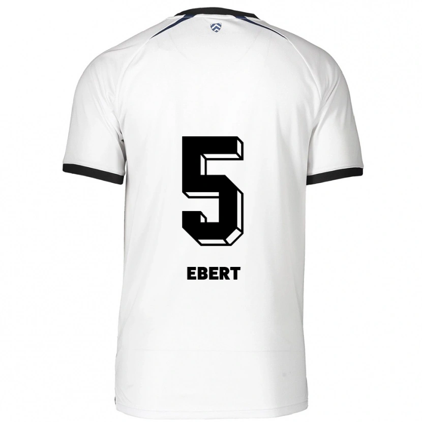 Danxen Hombre Camiseta Phine Ebert #5 Blanco Negro 2ª Equipación 2025/26 La Camisa México
