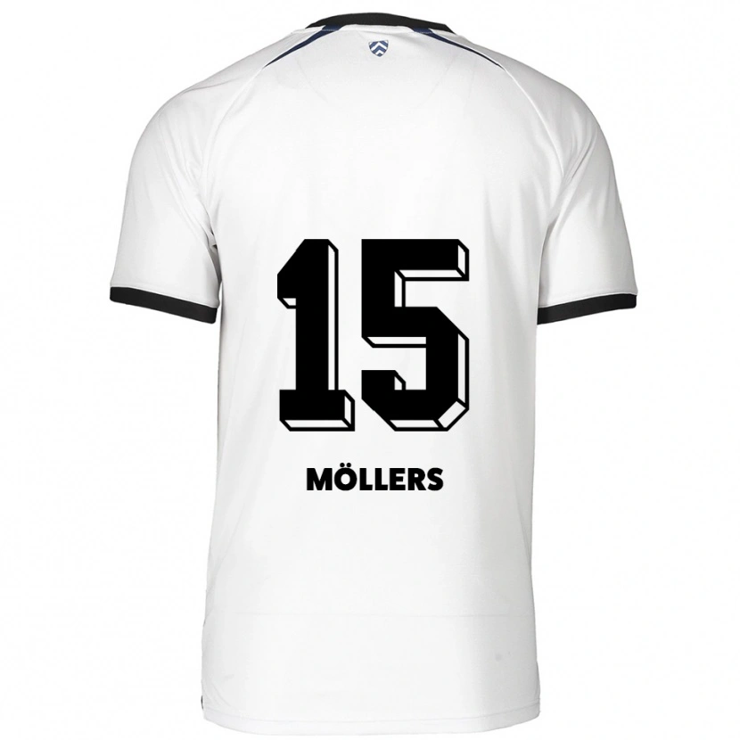 Danxen Hombre Camiseta Niklas Möllers #15 Blanco Negro 2ª Equipación 2025/26 La Camisa México