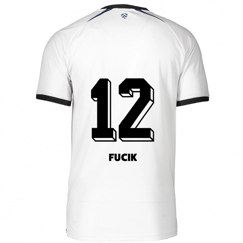 Danxen Hombre Camiseta Miles Fucik #12 Blanco Negro 2ª Equipación 2025/26 La Camisa México