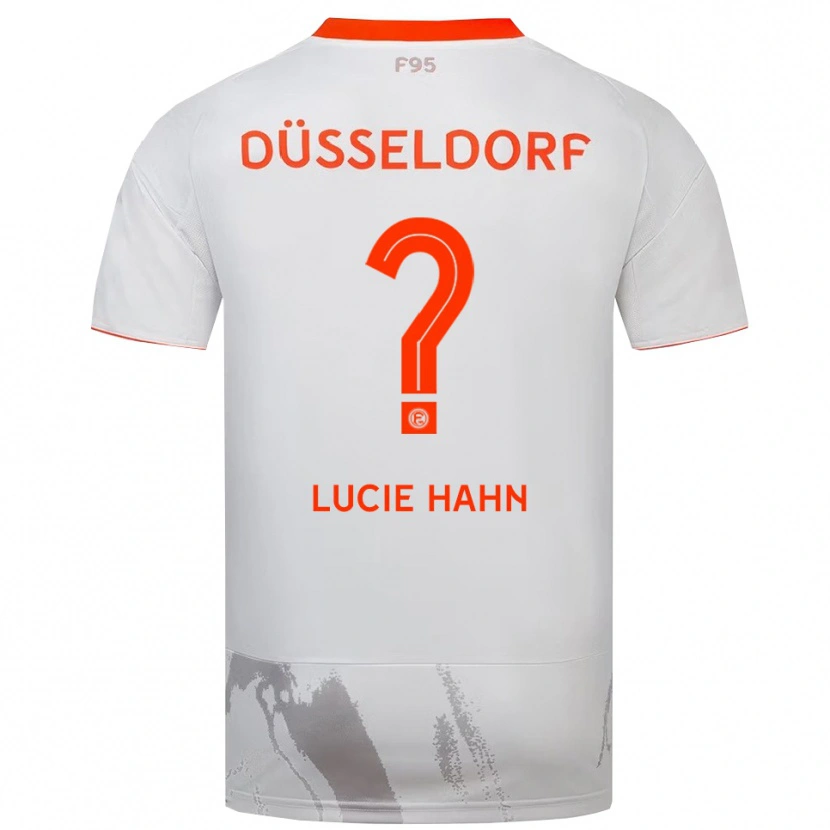 Danxen Hombre Camiseta Lucie Hahn #0 Blanco Naranja 2ª Equipación 2025/26 La Camisa México