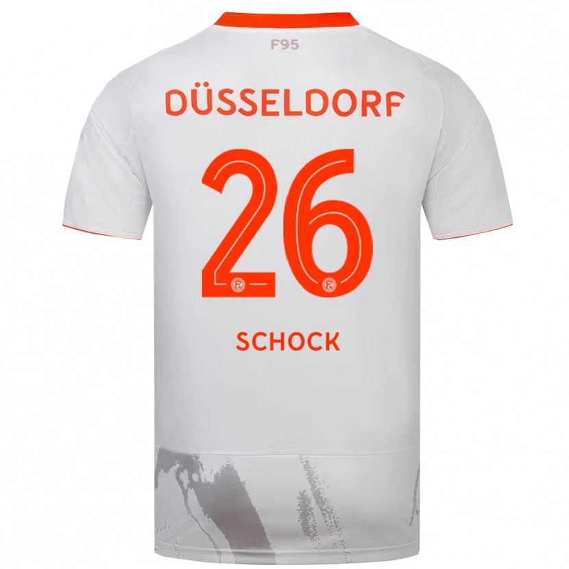 Danxen Hombre Camiseta Florian Schock #26 Blanco Naranja 2ª Equipación 2025/26 La Camisa México