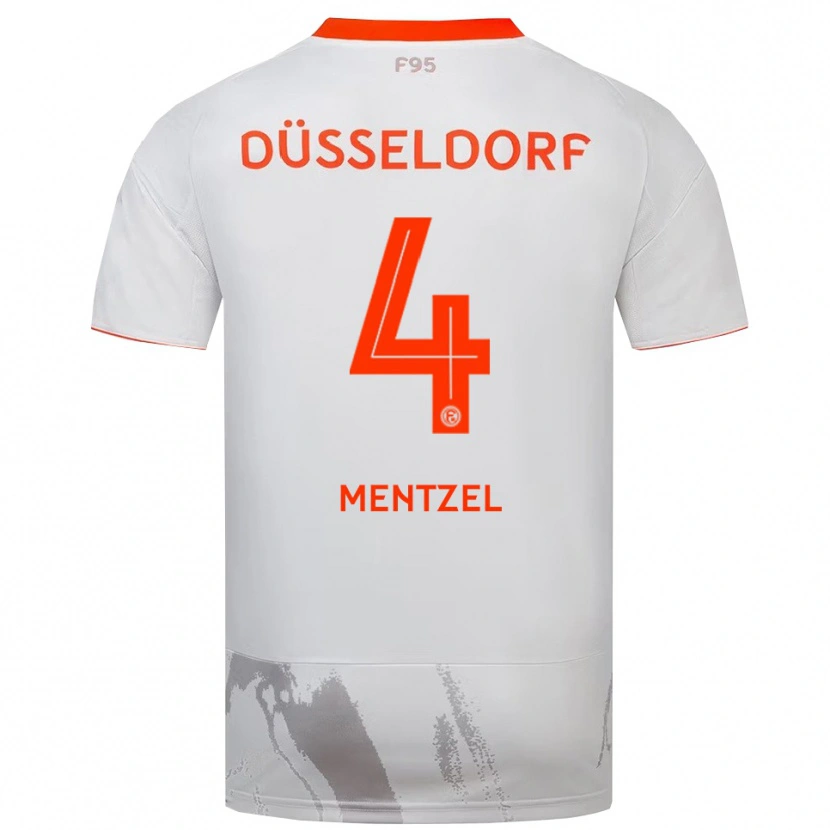 Danxen Hombre Camiseta Levi Mentzel #4 Blanco Naranja 2ª Equipación 2025/26 La Camisa México