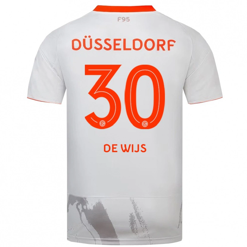 Danxen Hombre Camiseta Jordy De Wijs #30 Blanco Naranja 2ª Equipación 2025/26 La Camisa México