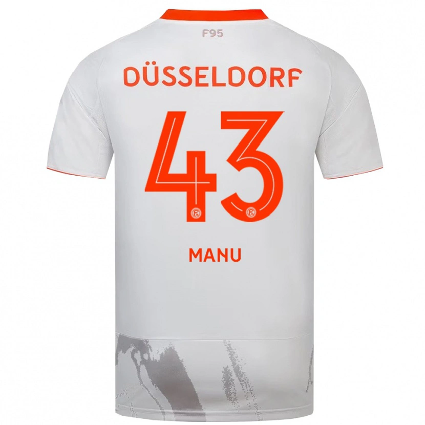 Danxen Hombre Camiseta King Manu #43 Blanco Naranja 2ª Equipación 2025/26 La Camisa México
