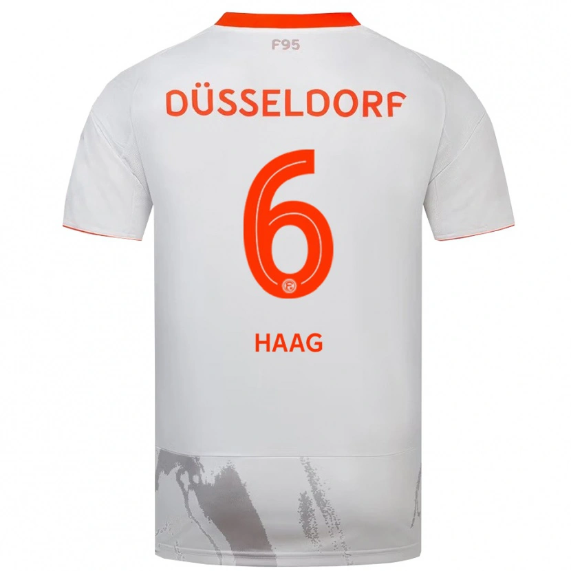 Danxen Hombre Camiseta Giovanni Haag #6 Blanco Naranja 2ª Equipación 2025/26 La Camisa México