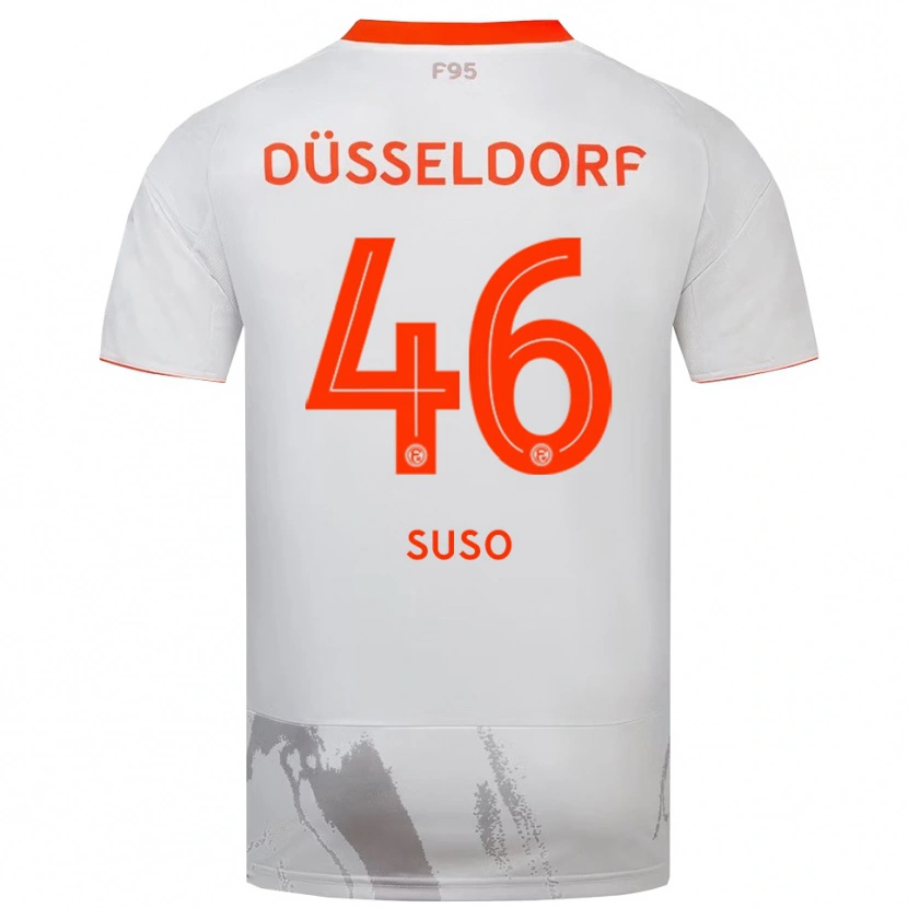 Danxen Hombre Camiseta Sima Suso #46 Blanco Naranja 2ª Equipación 2025/26 La Camisa México