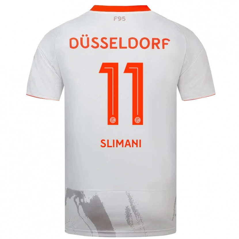 Danxen Hombre Camiseta Anas Slimani #11 Blanco Naranja 2ª Equipación 2025/26 La Camisa México