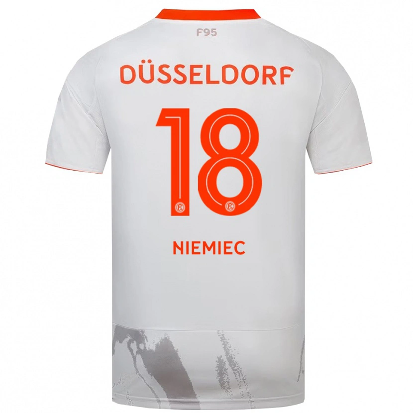 Danxen Hombre Camiseta Jona Niemiec #18 Blanco Naranja 2ª Equipación 2025/26 La Camisa México