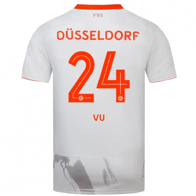 Danxen Hombre Camiseta Simon Vu #24 Blanco Naranja 2ª Equipación 2025/26 La Camisa México