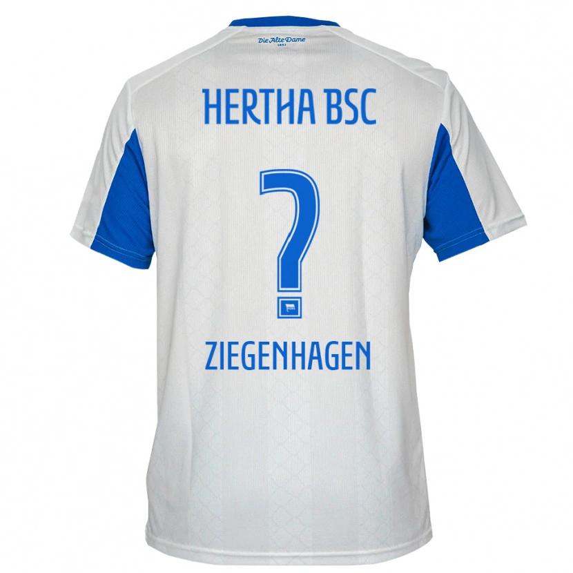 Danxen Hombre Camiseta Kevin Ziegenhagen #0 Blanco Azul 2ª Equipación 2025/26 La Camisa México