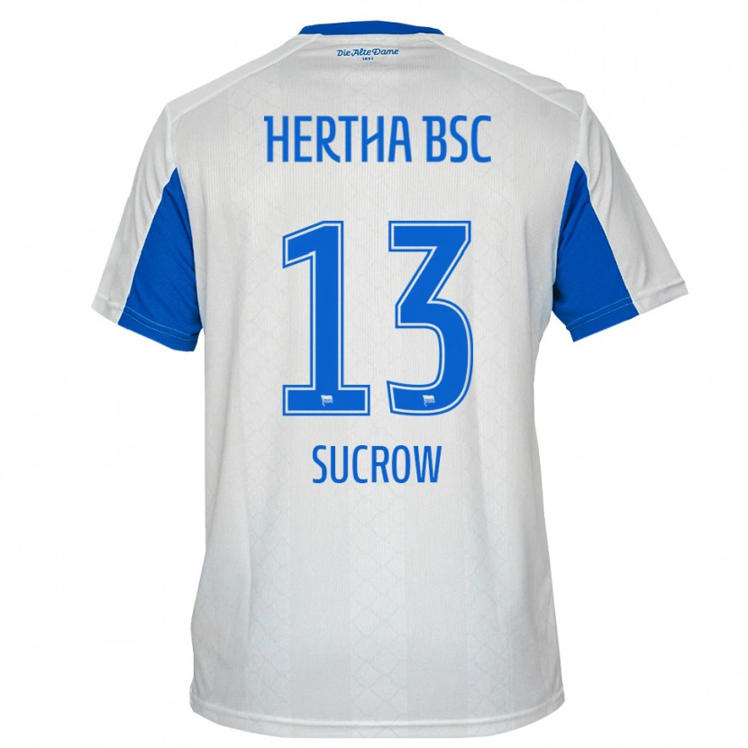 Danxen Hombre Camiseta Connor Sucrow #13 Blanco Azul 2ª Equipación 2025/26 La Camisa México