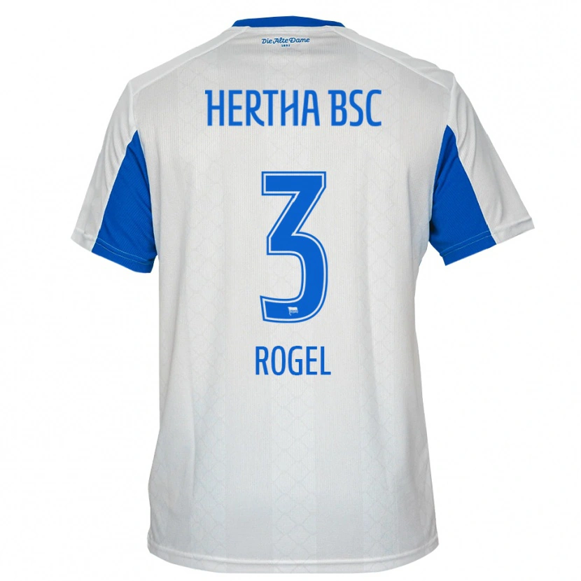 Danxen Hombre Camiseta Agustín Rogel #3 Blanco Azul 2ª Equipación 2025/26 La Camisa México