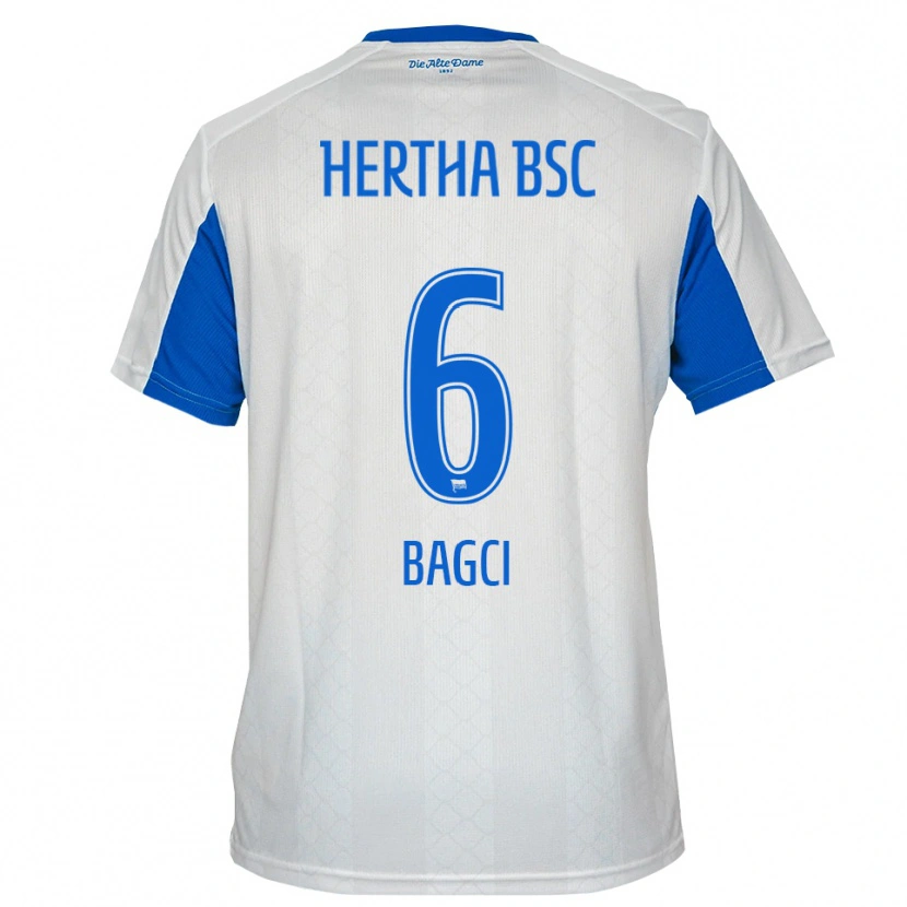 Danxen Hombre Camiseta Elyas Bagci #6 Blanco Azul 2ª Equipación 2025/26 La Camisa México