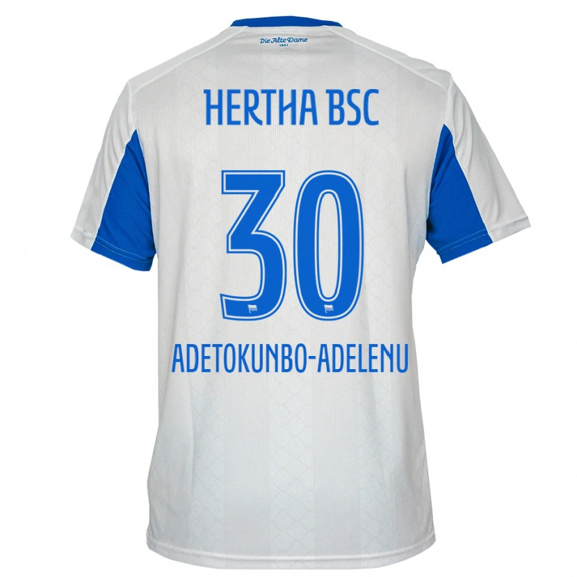 Danxen Hombre Camiseta Oluwajimi Adetokunbo-Adelenu #30 Blanco Azul 2ª Equipación 2025/26 La Camisa México