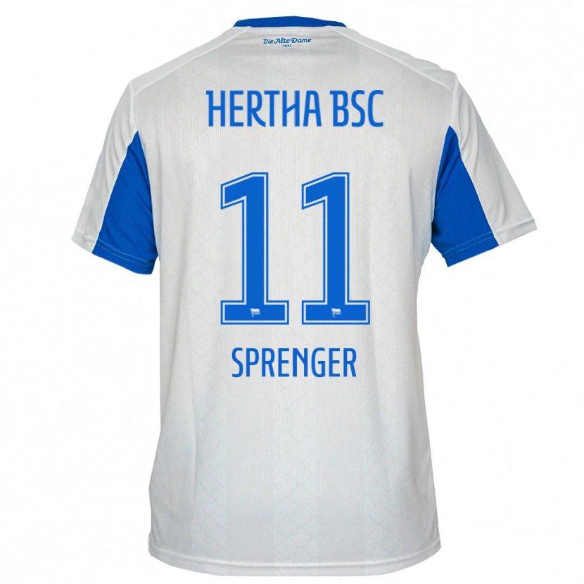 Danxen Hombre Camiseta Tiago Sprenger #11 Blanco Azul 2ª Equipación 2025/26 La Camisa México
