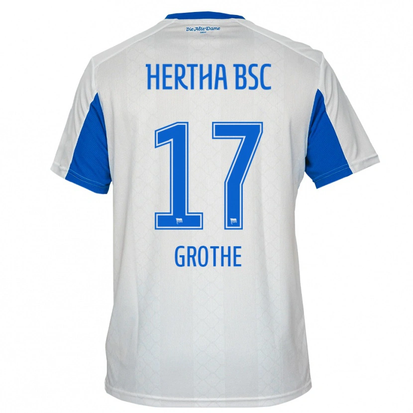 Danxen Hombre Camiseta Mayson Grothe #17 Blanco Azul 2ª Equipación 2025/26 La Camisa México