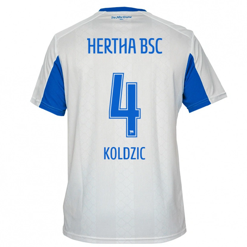 Danxen Hombre Camiseta Denis Koldzic #4 Blanco Azul 2ª Equipación 2025/26 La Camisa México