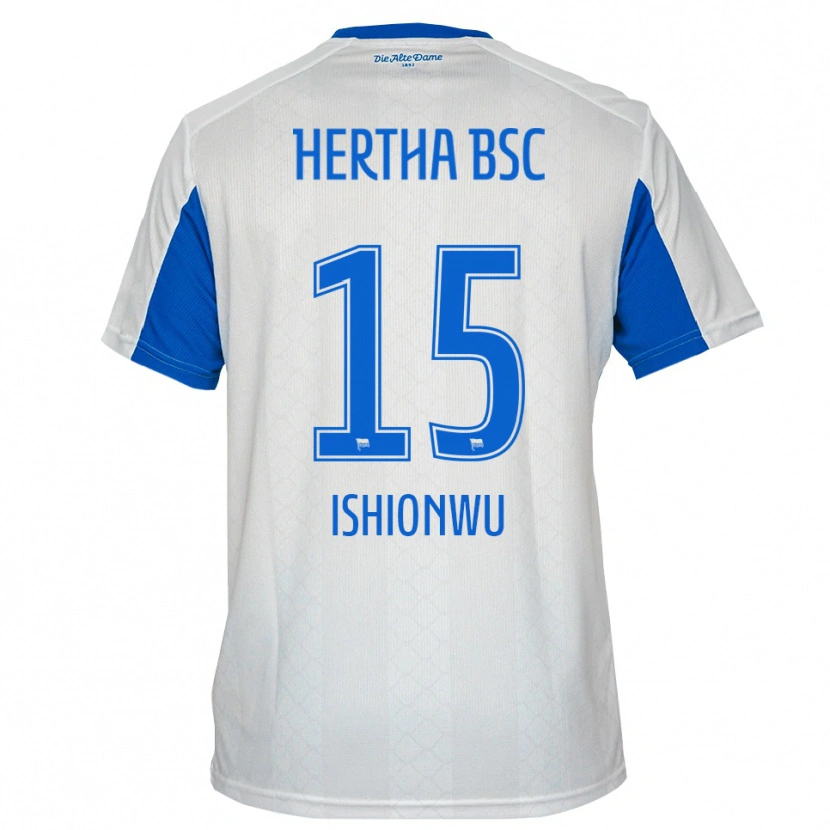 Danxen Hombre Camiseta Chima Ishionwu #15 Blanco Azul 2ª Equipación 2025/26 La Camisa México