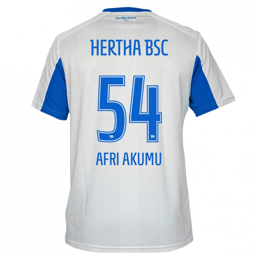 Danxen Hombre Camiseta Maik Afri Akumu #54 Blanco Azul 2ª Equipación 2025/26 La Camisa México