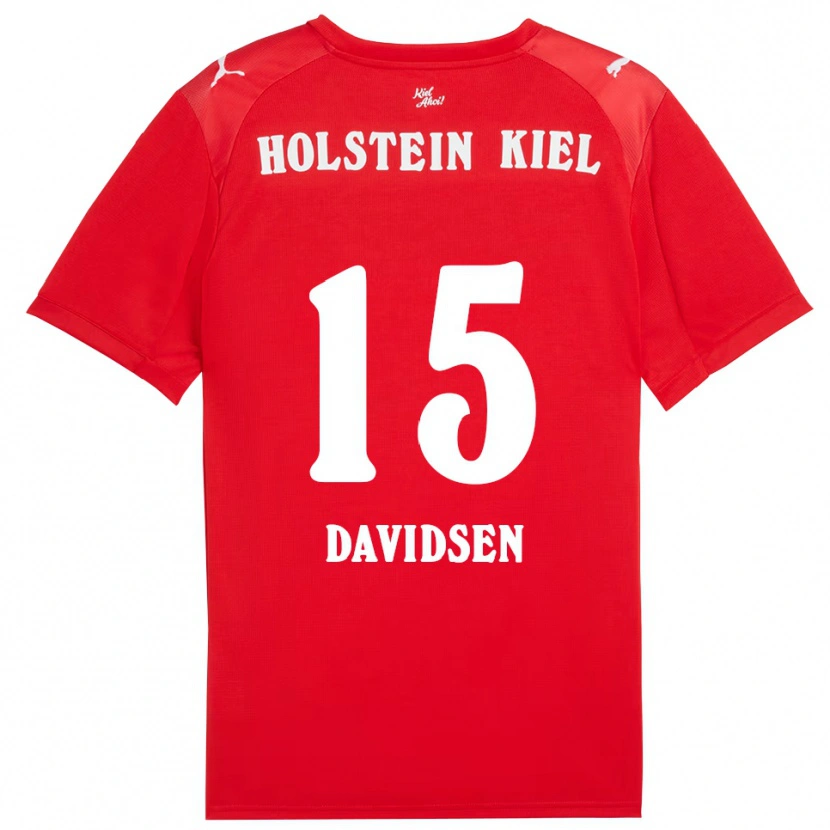 Danxen Hombre Camiseta Kasper Davidsen #15 Rojo Azul 2ª Equipación 2025/26 La Camisa México
