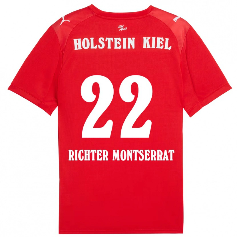 Danxen Hombre Camiseta Mark Richter Montserrat #22 Rojo Azul 2ª Equipación 2025/26 La Camisa México