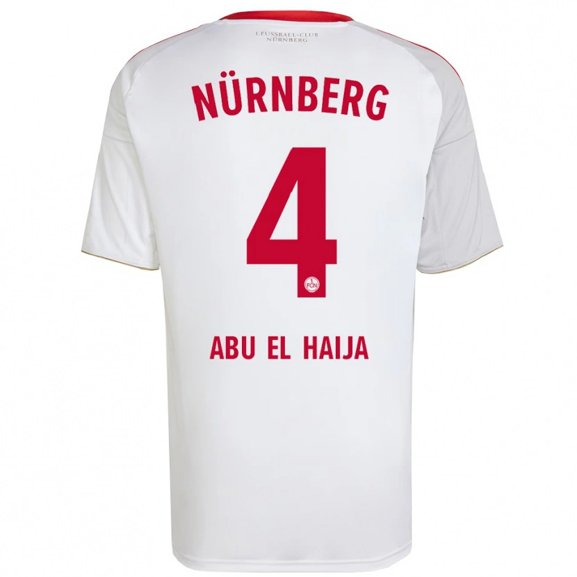 Danxen Hombre Camiseta Khalid Abu El Haija #4 Blanco Rojo 2ª Equipación 2025/26 La Camisa México